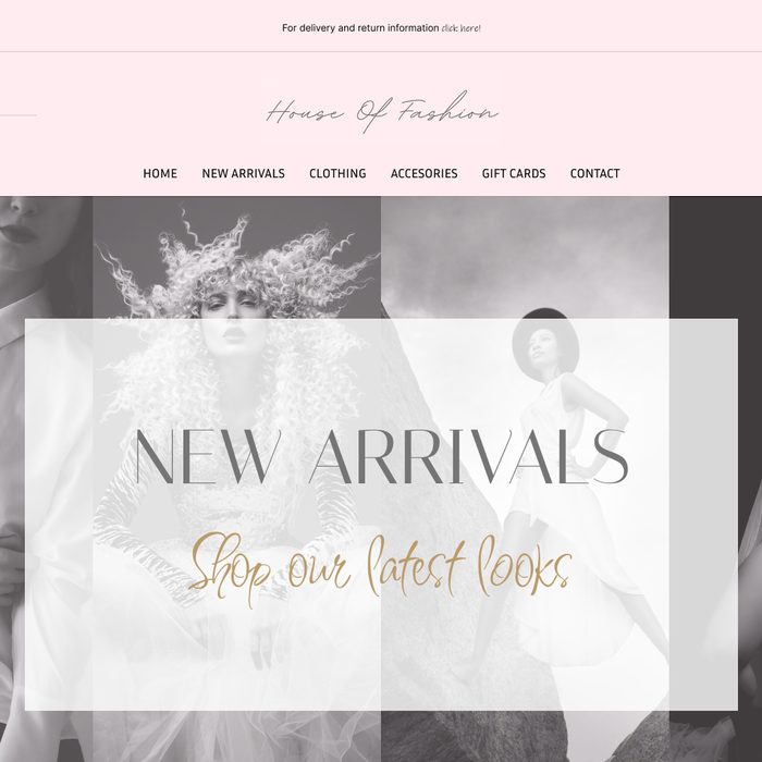 House of Fashion landing page redesign