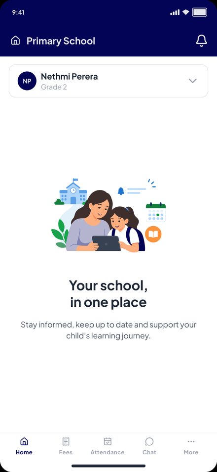 Welcome screen: Your school, in one place